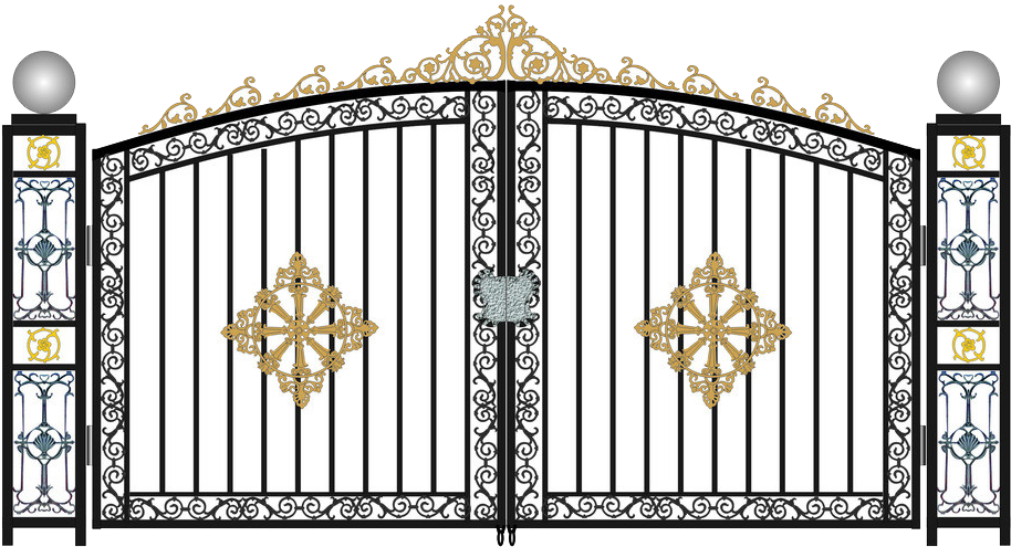 Ornate Wrought Iron Gate PNG