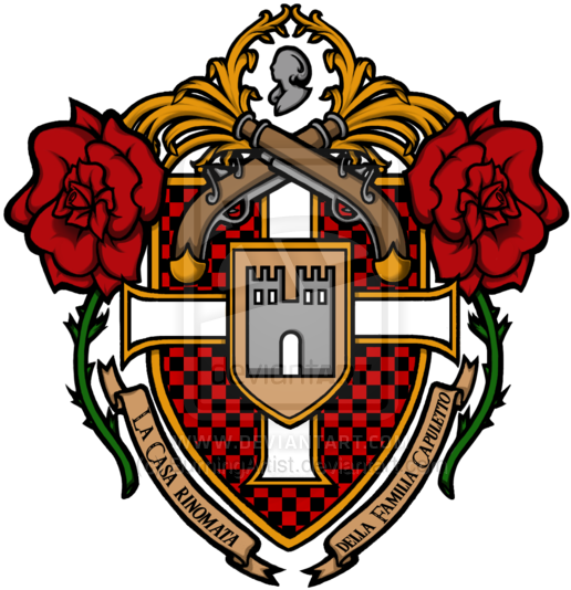 Ornate_ Heraldic_ Crest_with_ Red_ Roses PNG