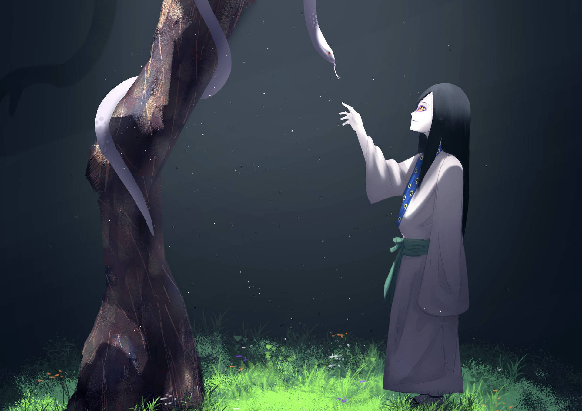 Orochimaru With A Snake Wallpaper