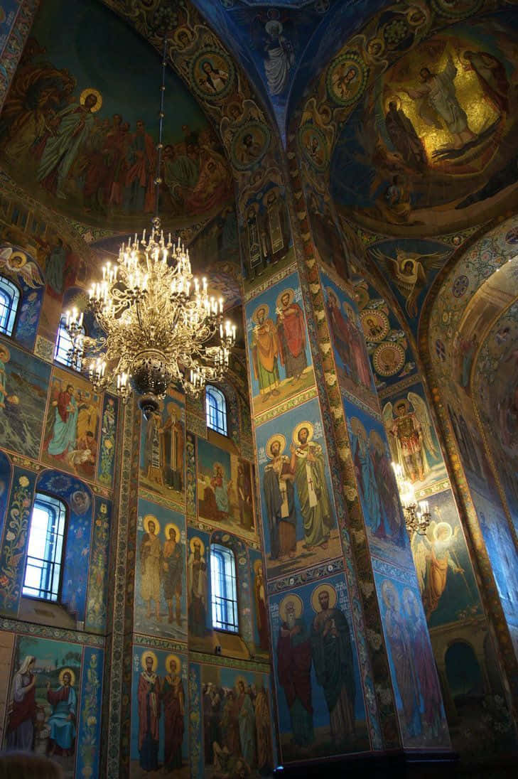 Orthodox Cathedral Interior Frescoes Wallpaper