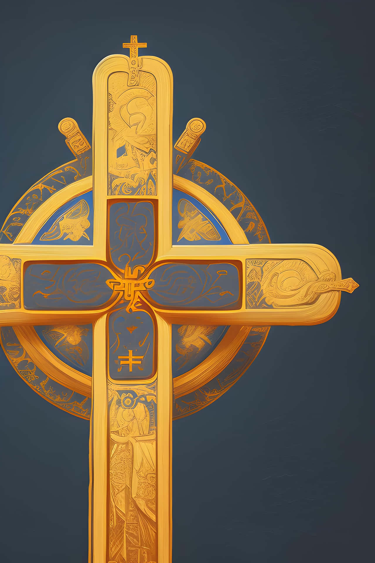 Orthodox Christian Golden Cross Wallpaper