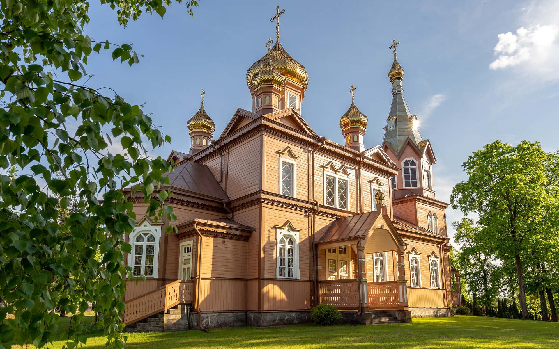 Orthodox Church Golden Domes Wallpaper