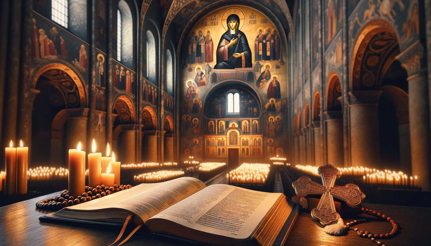 Orthodox_ Church_ Interior_with_ Icons_and_ Candles.jpg Wallpaper