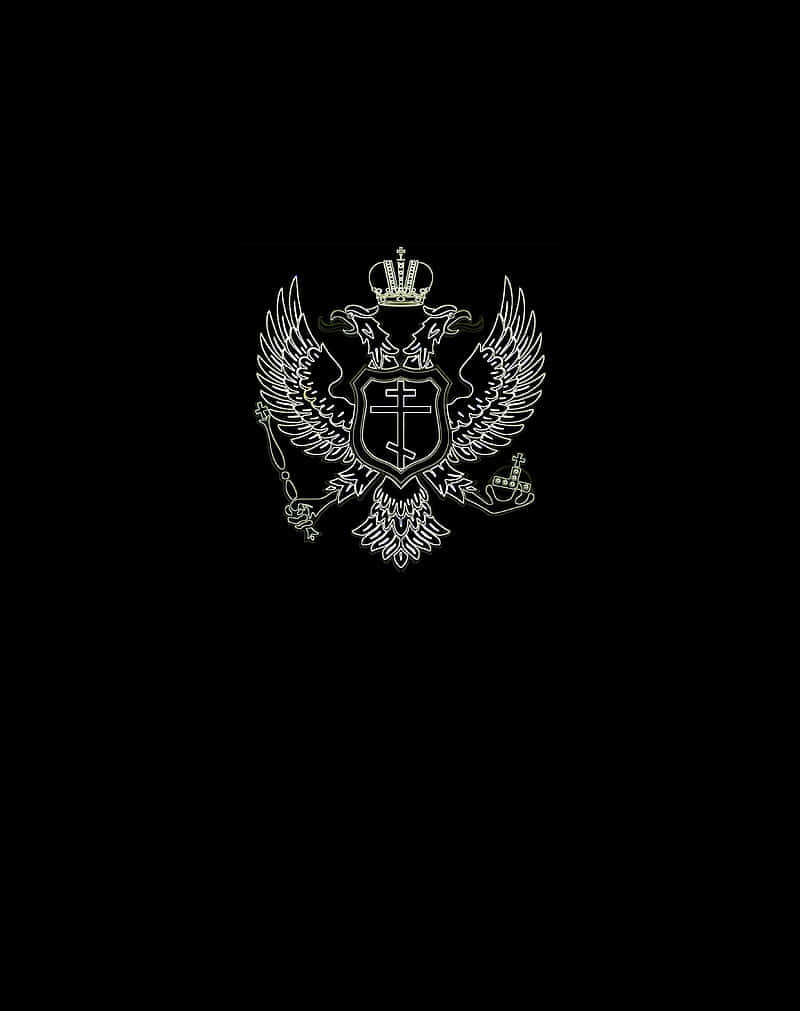 Orthodox Eagle Emblem Black Background Wallpaper
