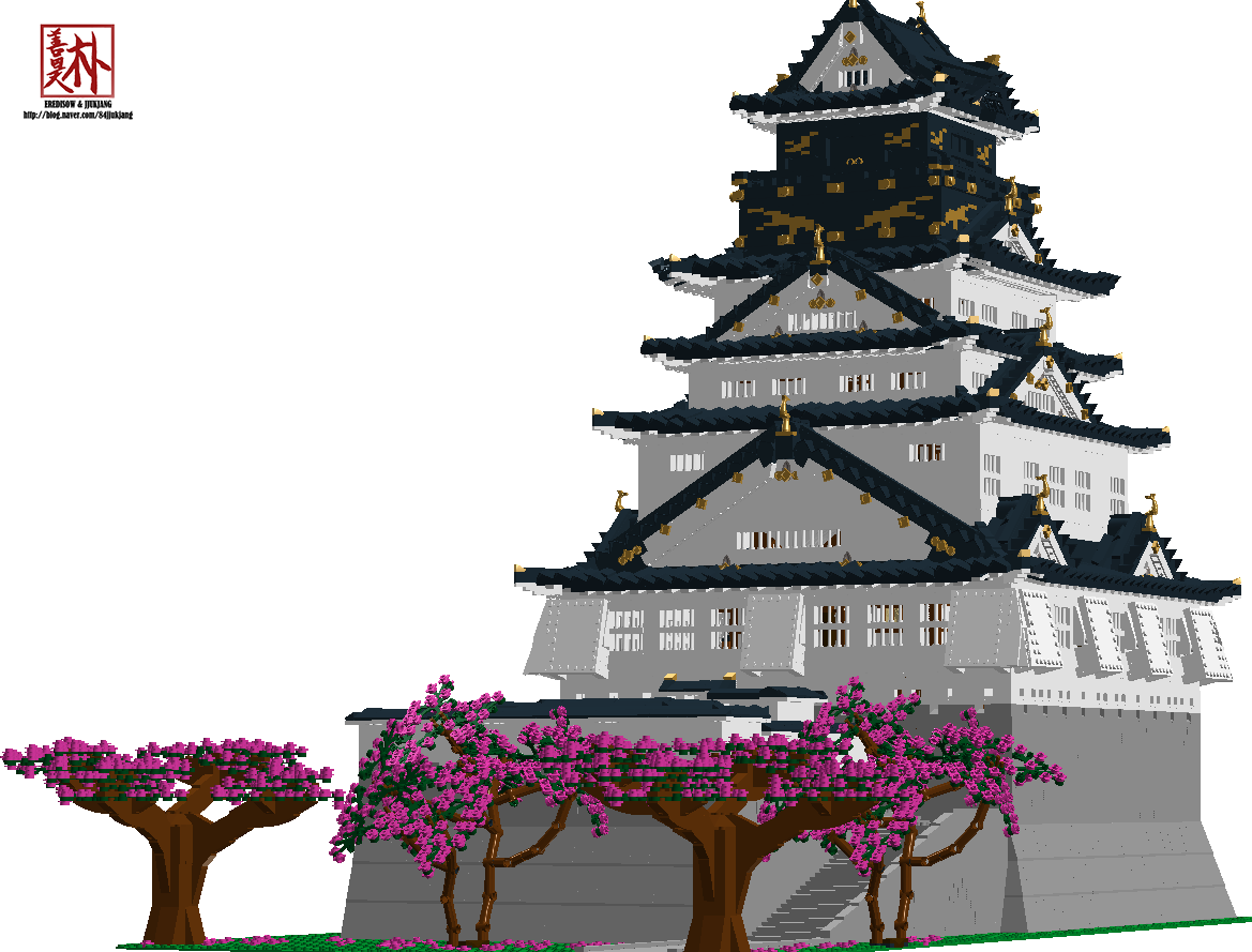 Osaka Castle Pixel Art PNG