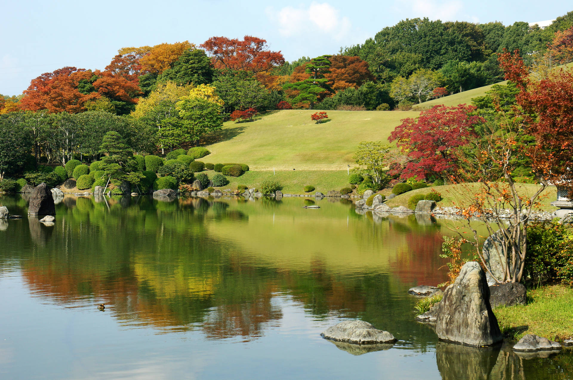 Osakaexpo Jardín Japonés. Fondo de pantalla