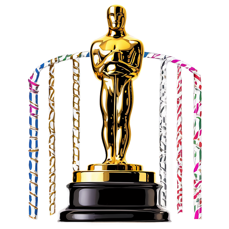 Oscar Award With Ribbon Png 06202024 PNG