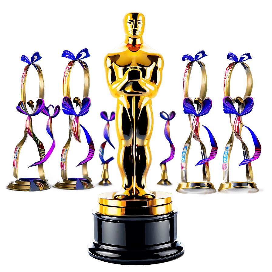 Oscar Award With Ribbon Png Mfg58 PNG