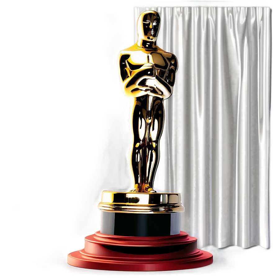 Oscar Statue With Curtain Png 06202024 PNG