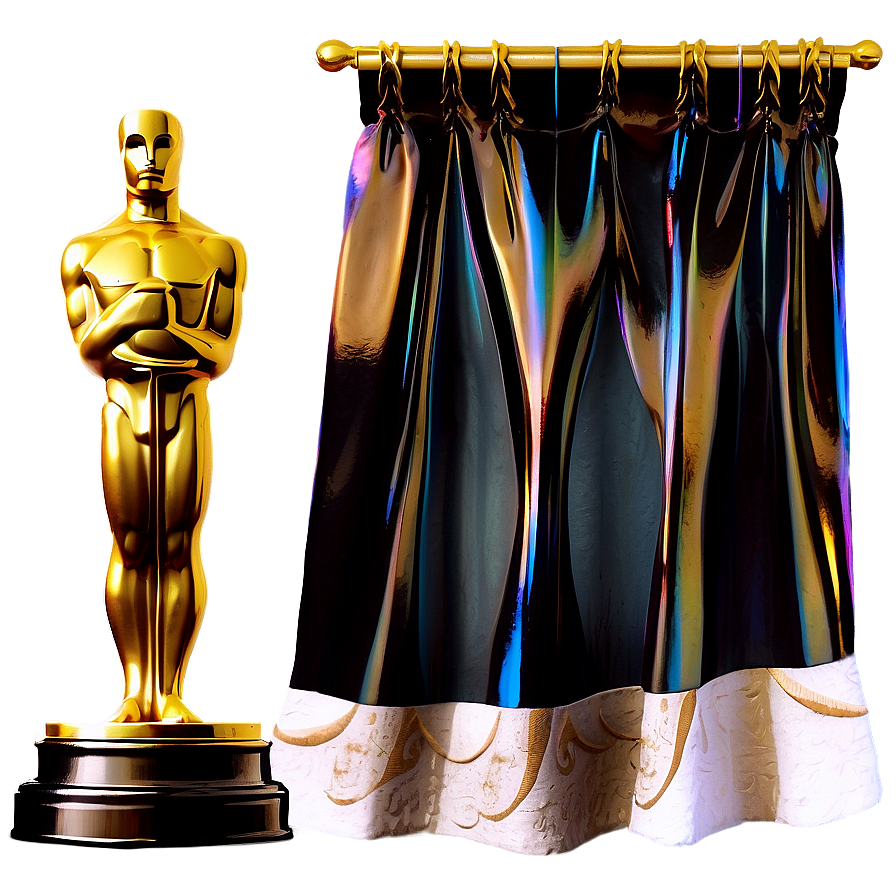 Oscar Statue With Curtain Png 62 PNG