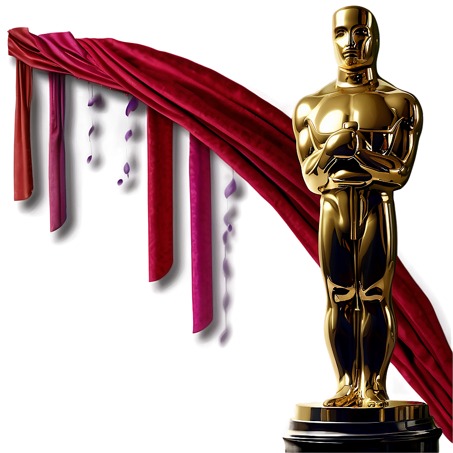 Oscar Statue With Curtain Png 96 PNG