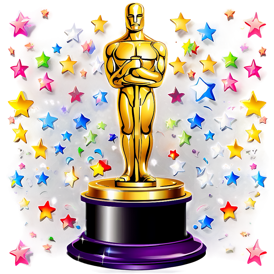 Oscar Trophy With Stars Png Tel46 PNG