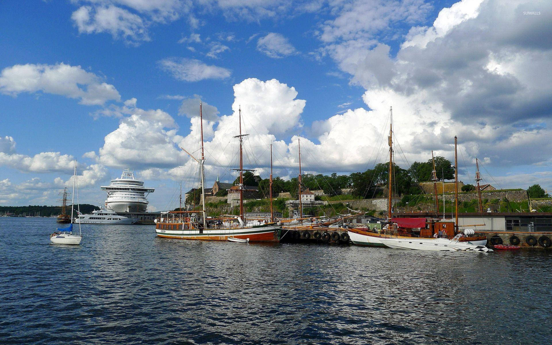 Oslo Longboats Norway Wallpaper