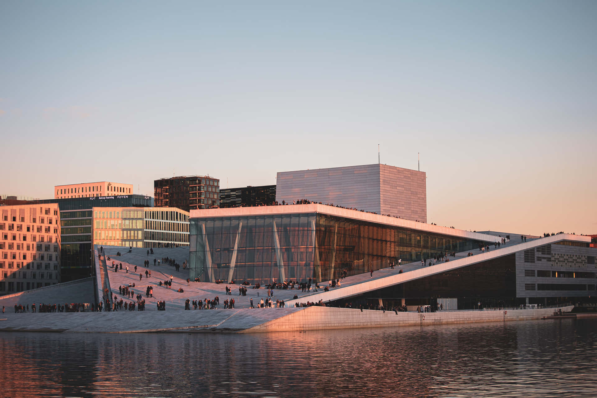 Oslo Opera House During Sunset Wallpaper
