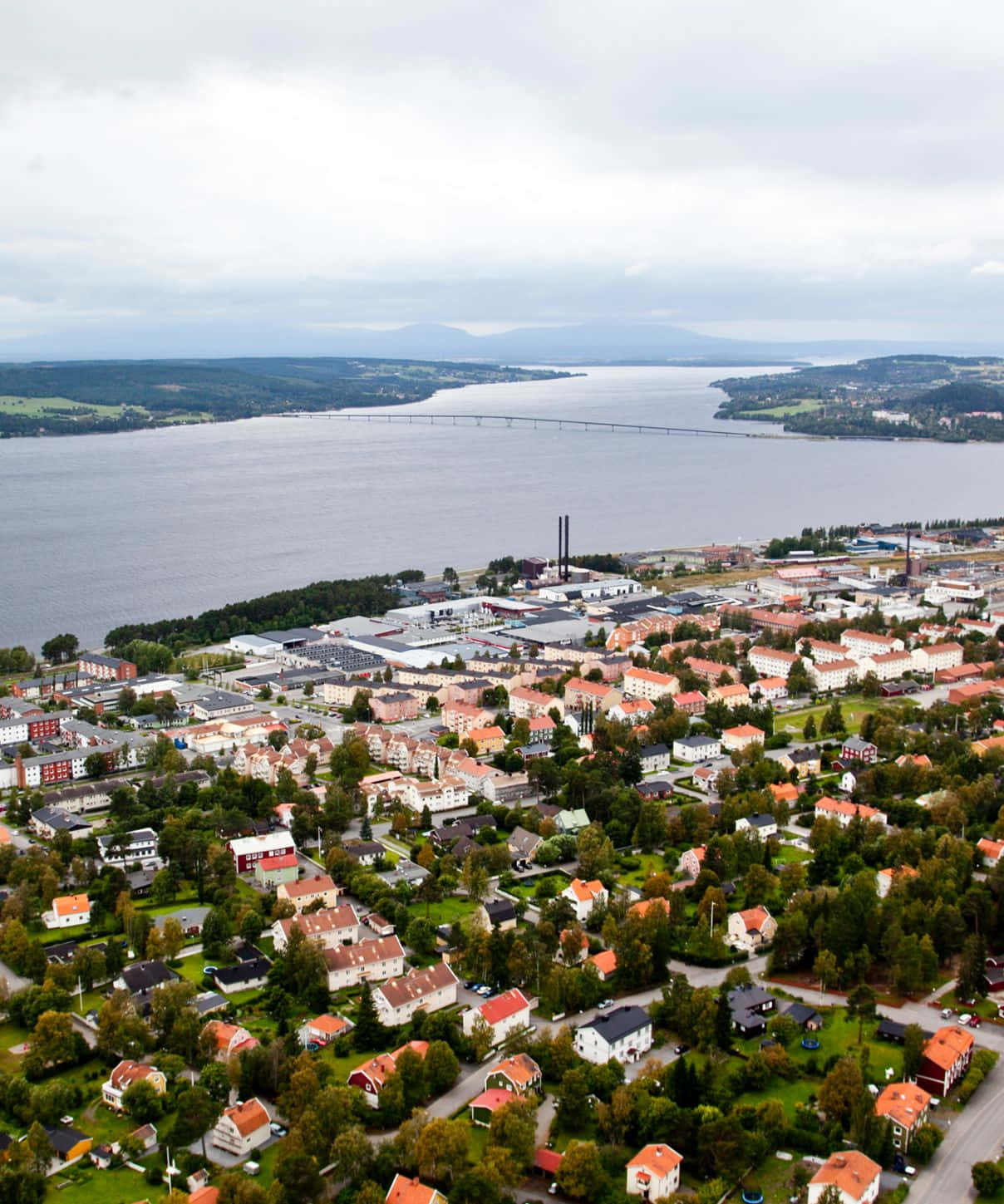 Ostersund Aerial View Sweden Wallpaper