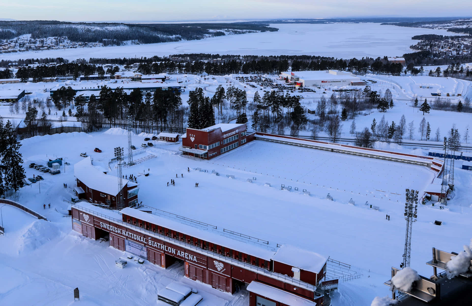 Ostersund Biathlon Arena Winter View Wallpaper