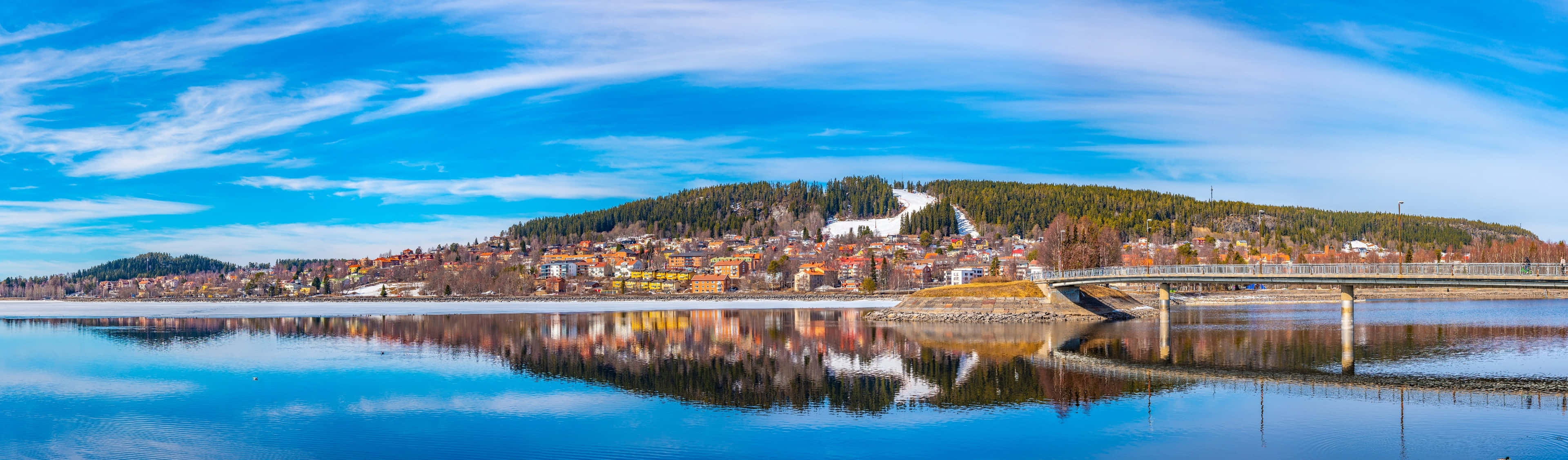 Ostersund Panoramic View Sweden Wallpaper