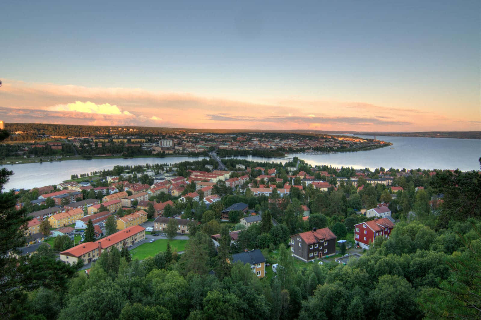 Ostersund Sweden Sunset View Wallpaper