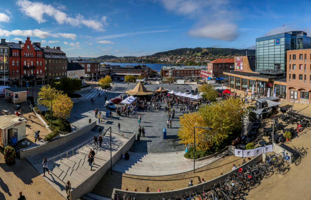 Ostersund Sweden Town Square Event Wallpaper