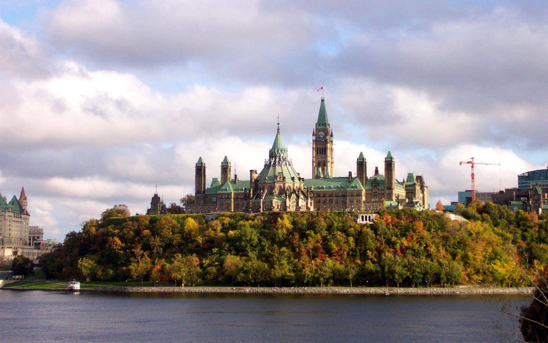 Ottawa Canada Collina Del Parlamento Sfondo