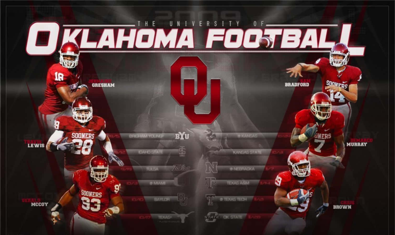OU Sooners Player Line Up Wallpaper