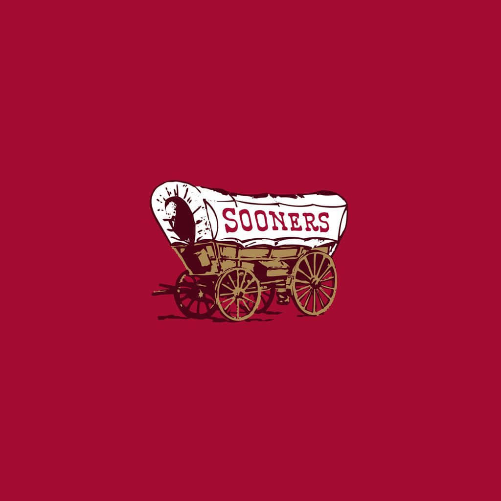 Carretade Los Sooners De La Universidad De Oklahoma En Color Rojo. Fondo de pantalla