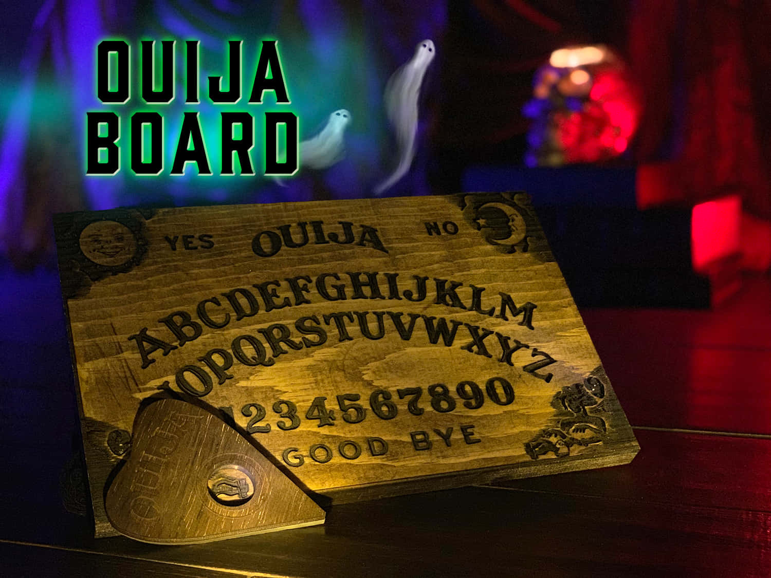 "A spooky ouija board sets the stage for mystery and suspense."