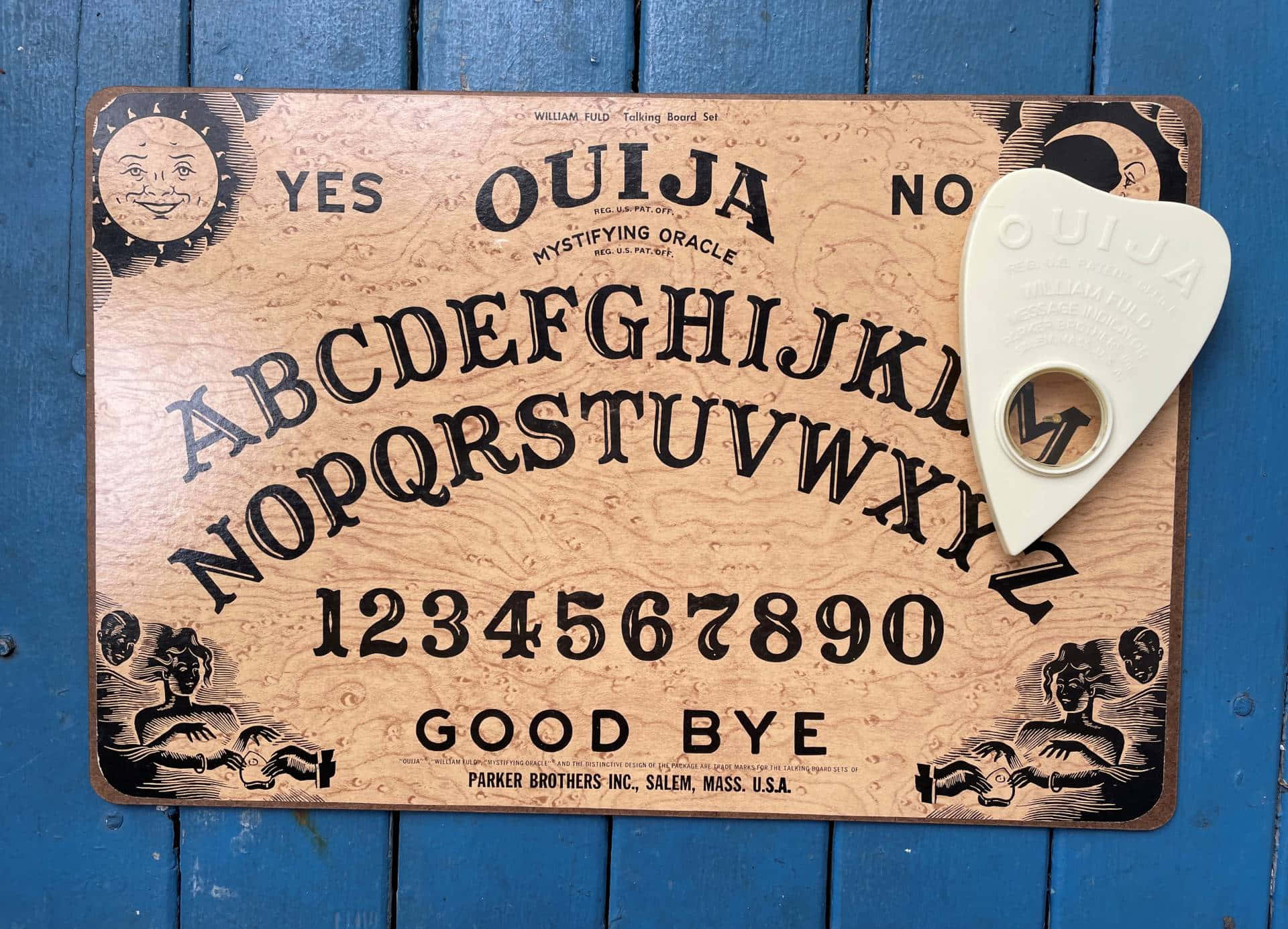 Image  An illuminated Ouija Board