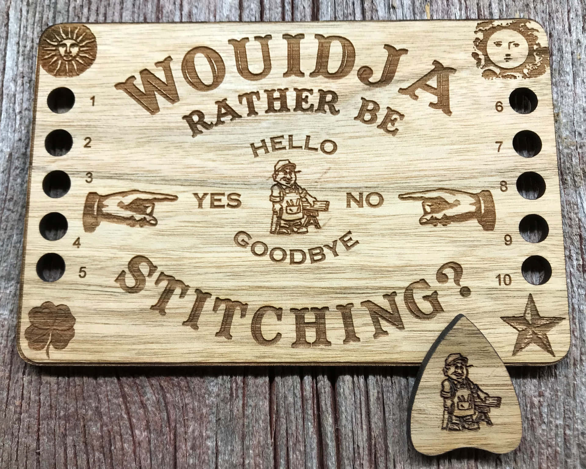 Wouldja Rather Be Here No Stitching? Wooden Jigsaw Puzzle