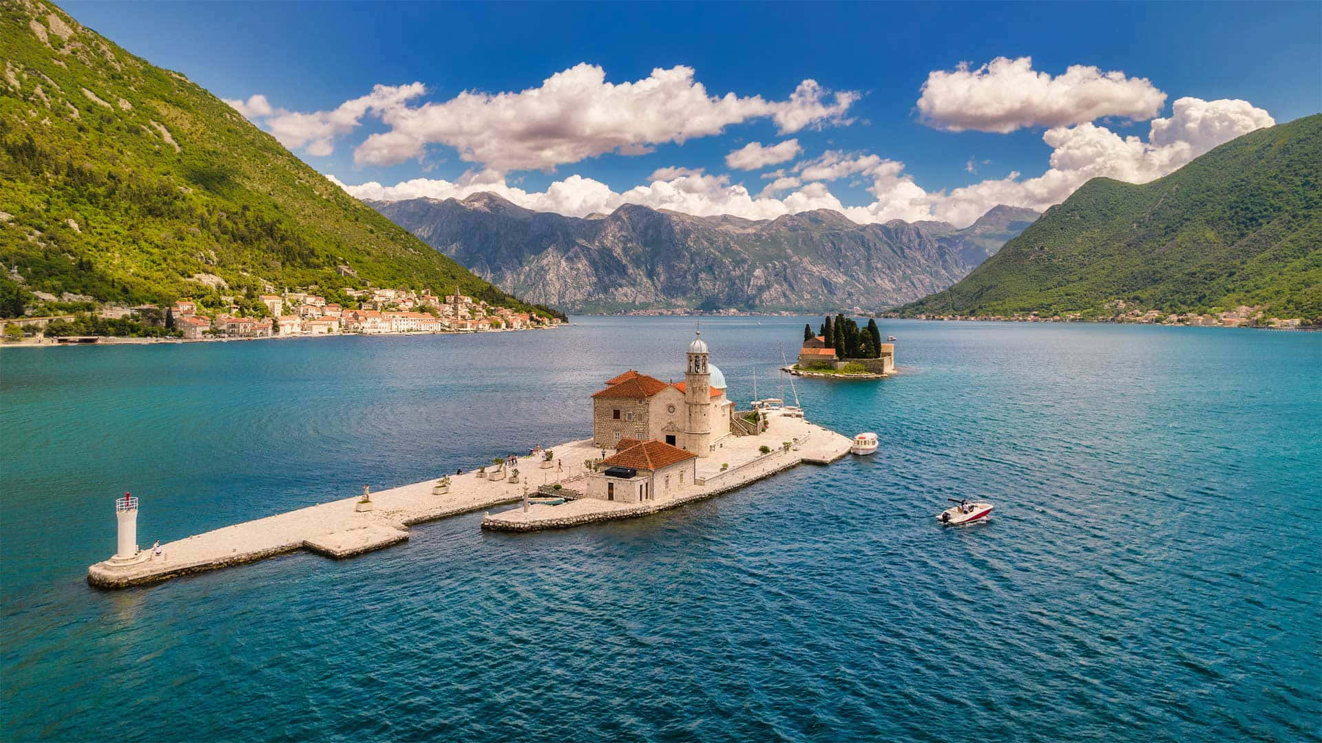 Our Lady Of The Rocks With Boat Wallpaper