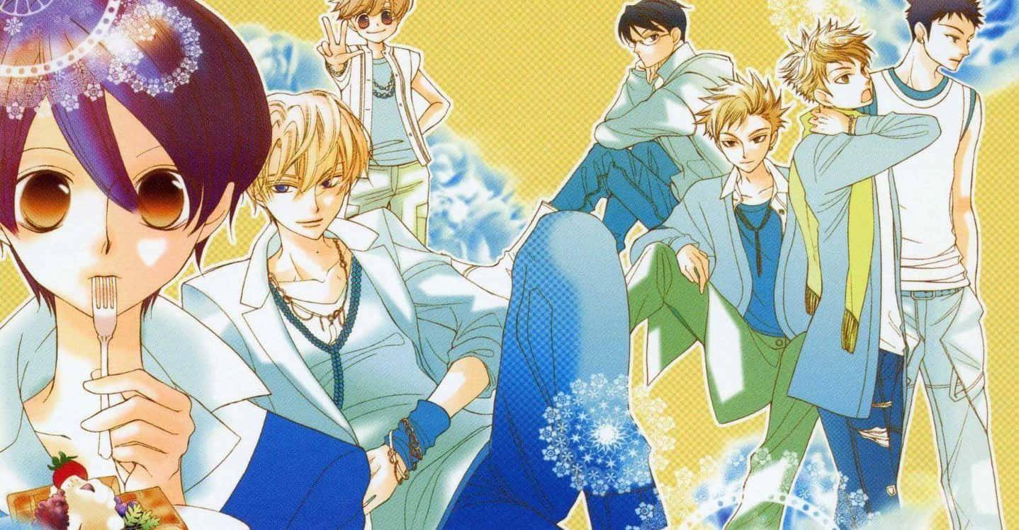 Ouran High School Host Club main characters group image Wallpaper