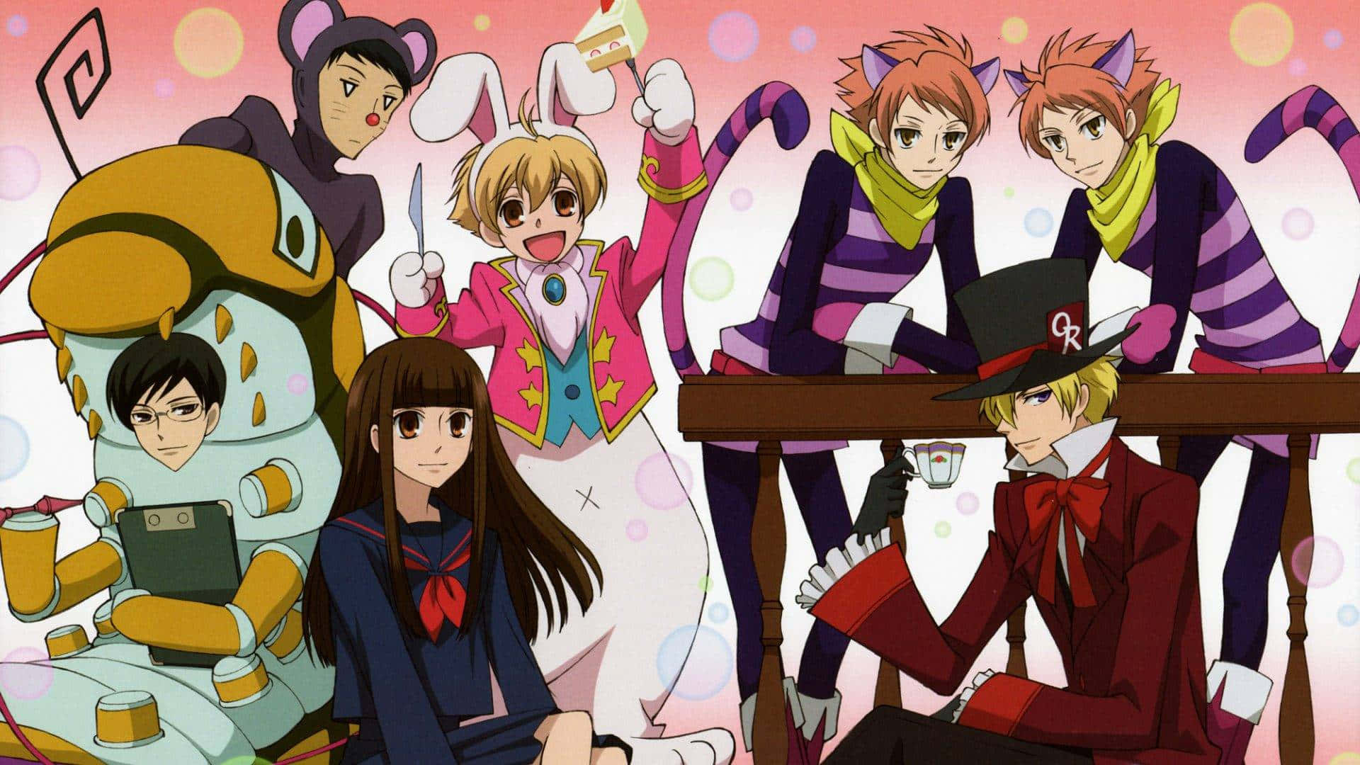Ouran High School Host Club Anime Characters Group Photo Wallpaper