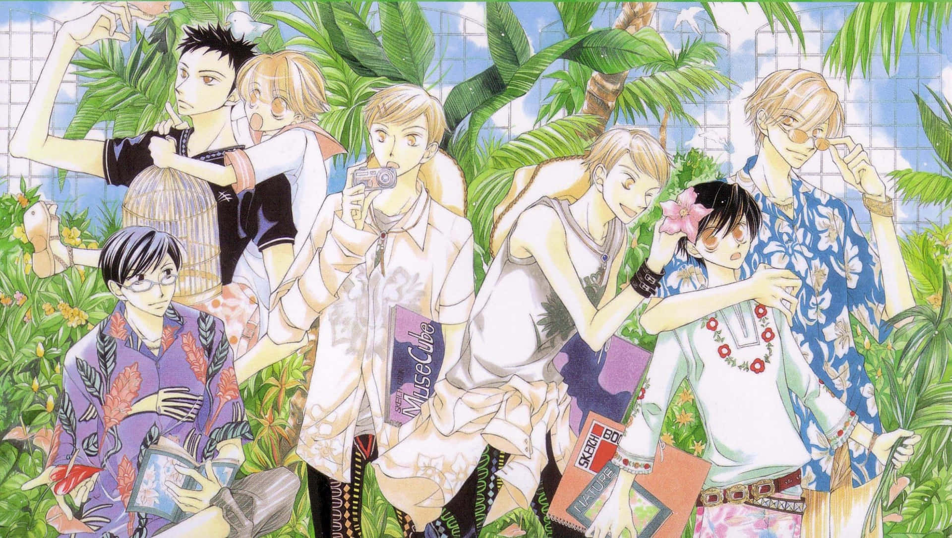 Ouran High School Host Club Characters Group Wallpaper Wallpaper