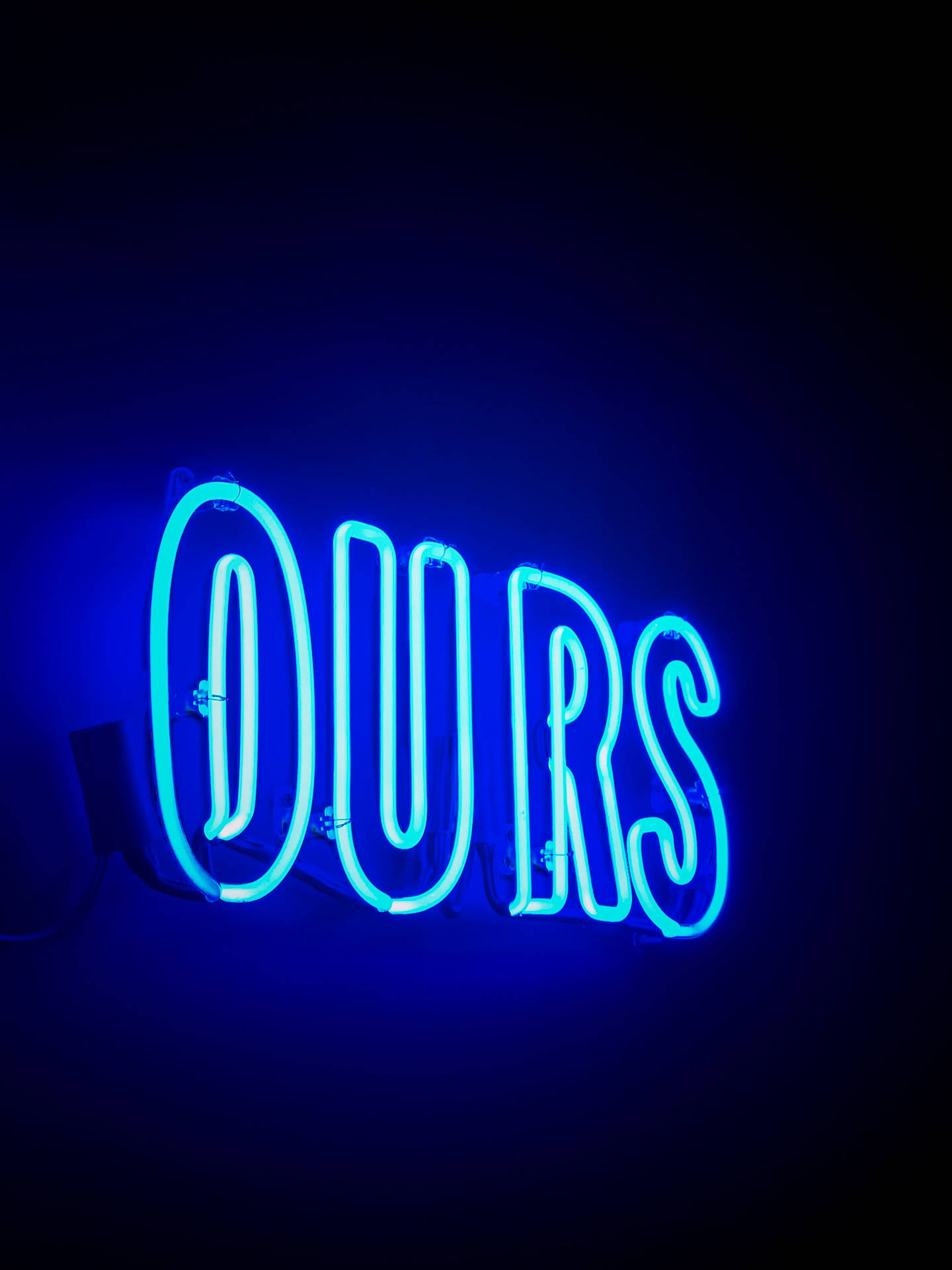 "Ours" In Neon Blue iPhone Wallpaper
