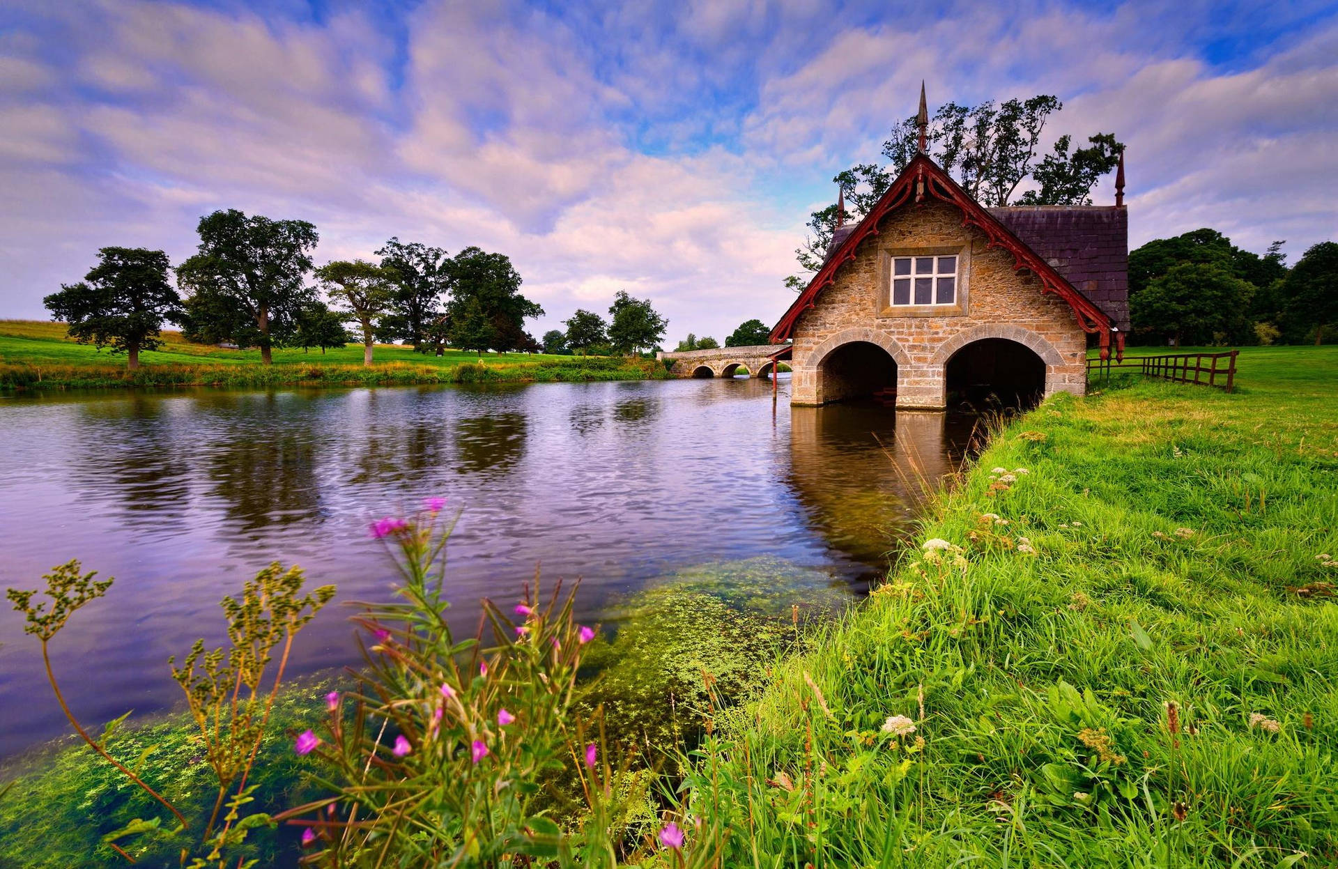 Outdoor Boathouse Wallpaper