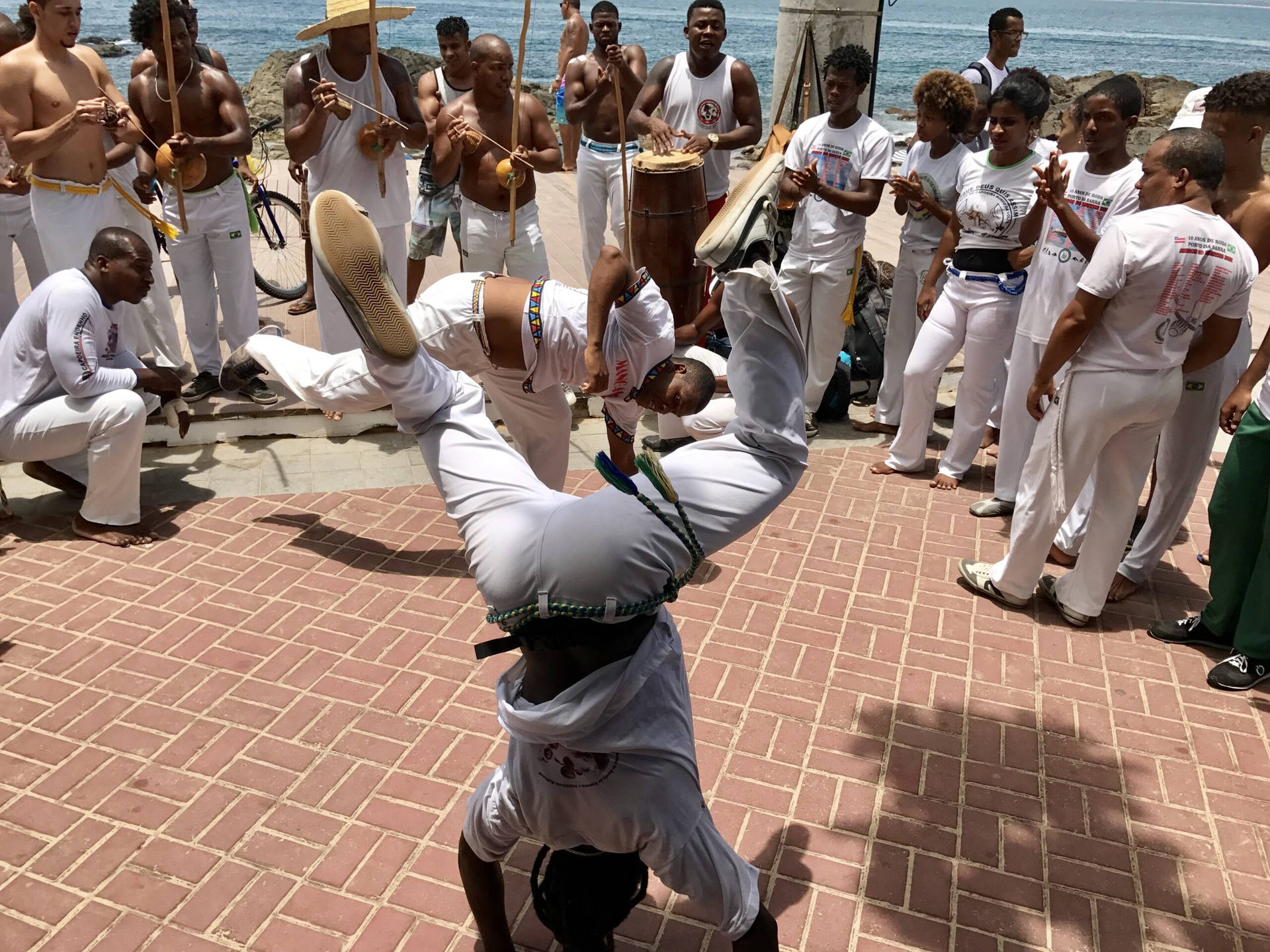 Combattimentodi Capoeira All'aperto Sfondo