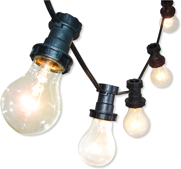 Outdoor String Lights Illuminated Bulbs PNG