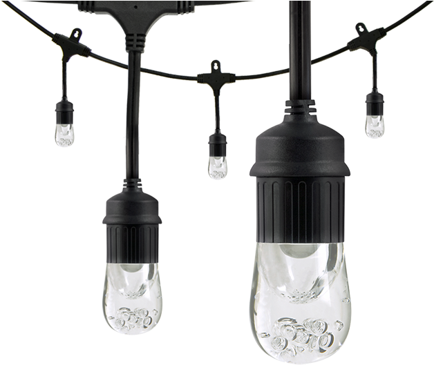 Outdoor String Lights Transparent Bulbs PNG