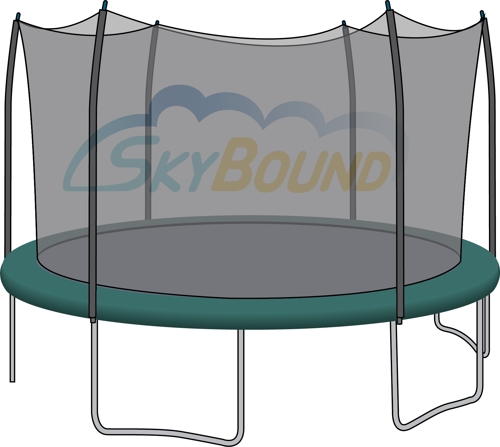 Outdoor Trampoline With Safety Net PNG