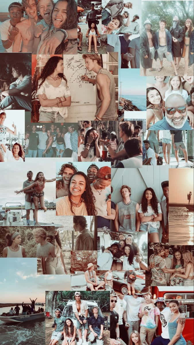 Outer Banks Cast Moments Collage Wallpaper