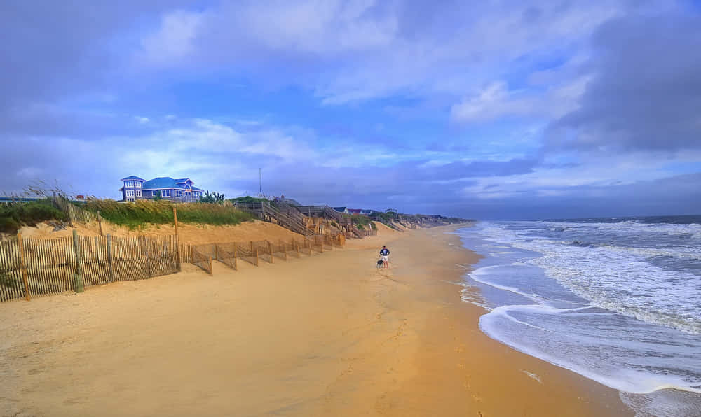 Beautiful white sand beach in the Outer Banks of North Carolina