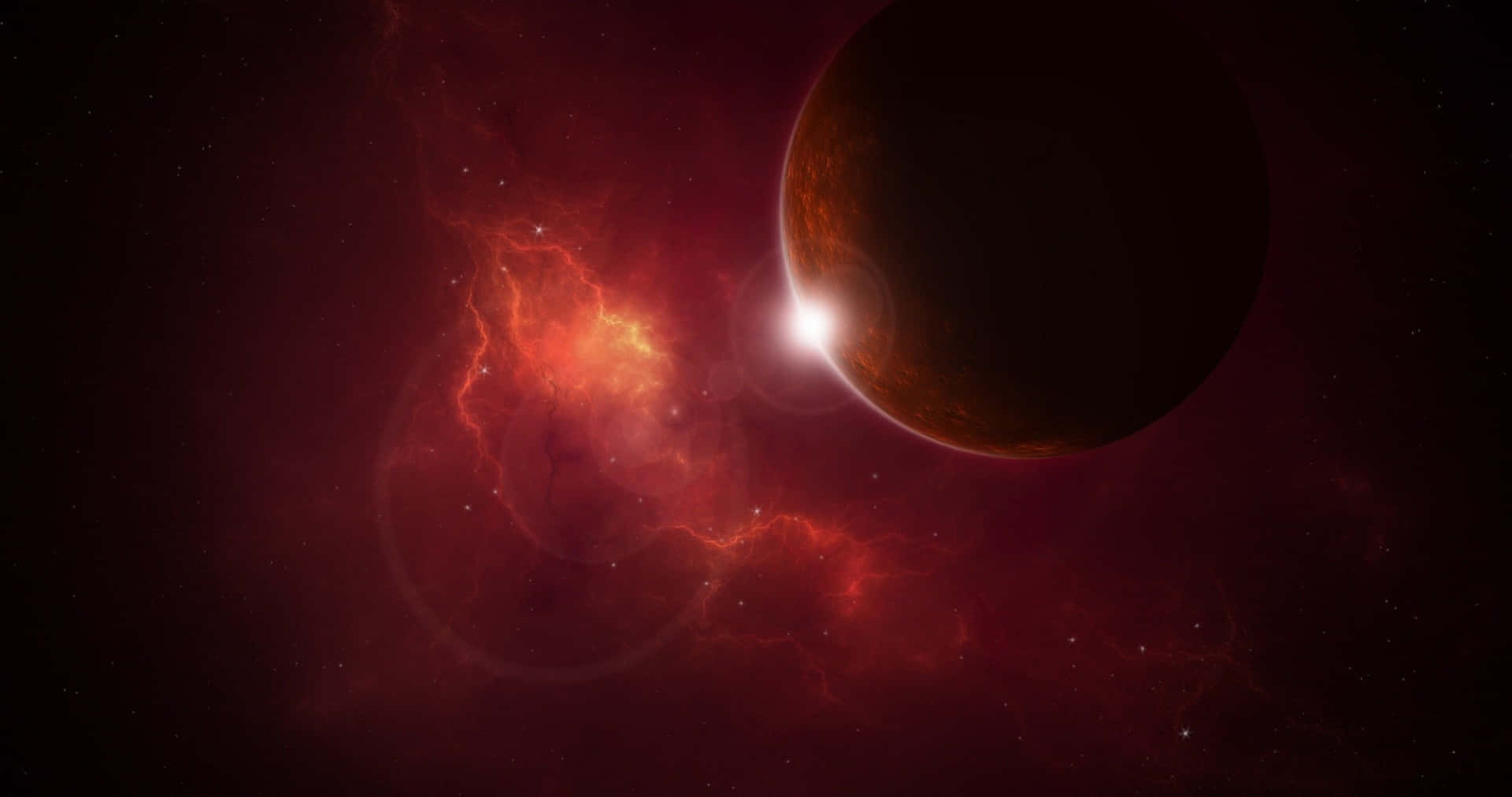 Experimentaun Maravilloso Espacio Exterior Rojo De Otro Mundo En 4k. Fondo de pantalla