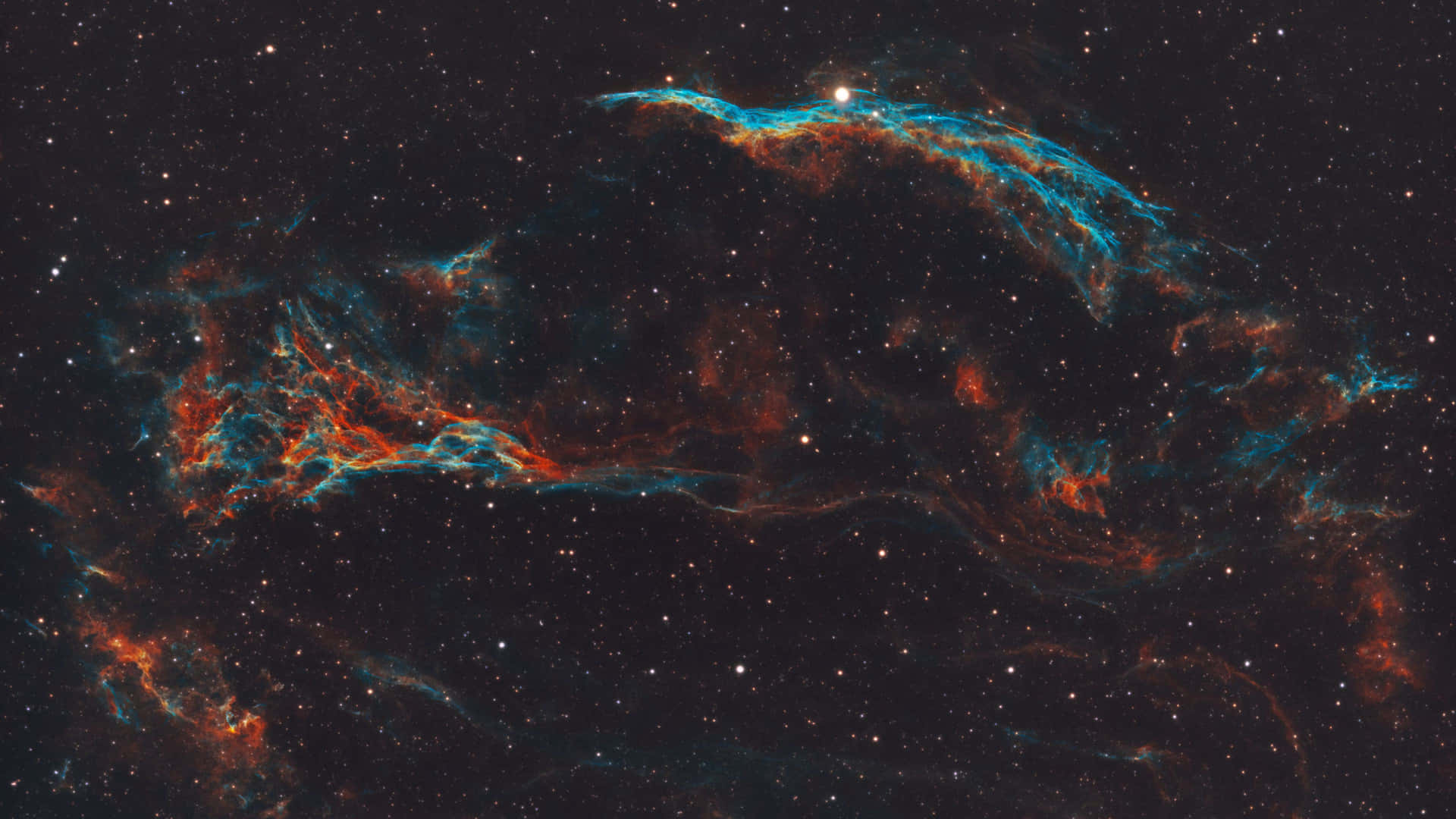 Beundreskønheden Af Et Ydre Rumsscene Med En Rød Nebula. Wallpaper