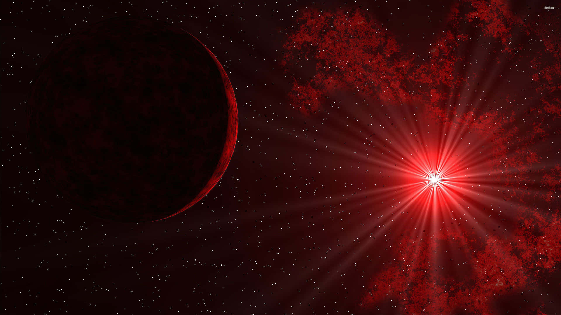 Step Into the Red Cosmos Wallpaper