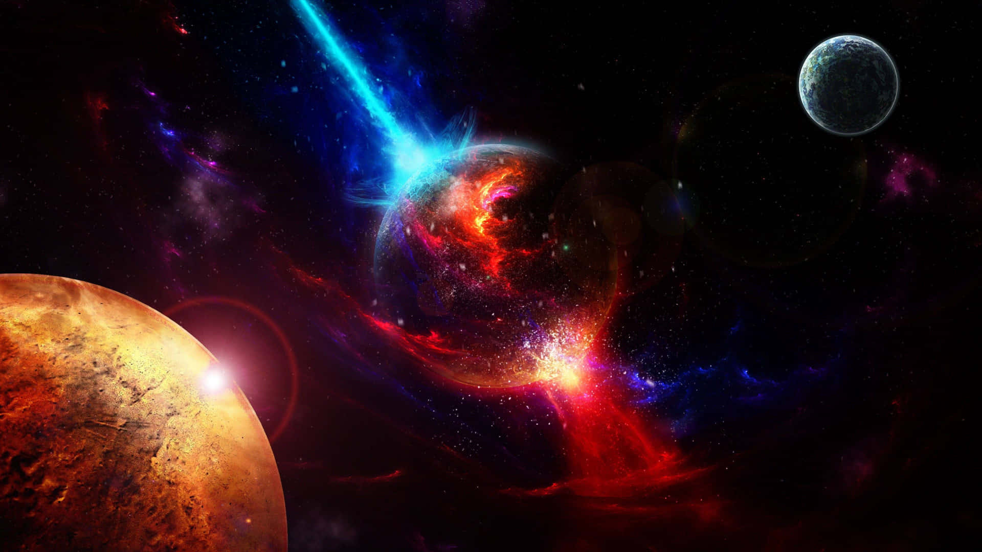 Nebulosavermelha No Espaço Exterior. Papel de Parede
