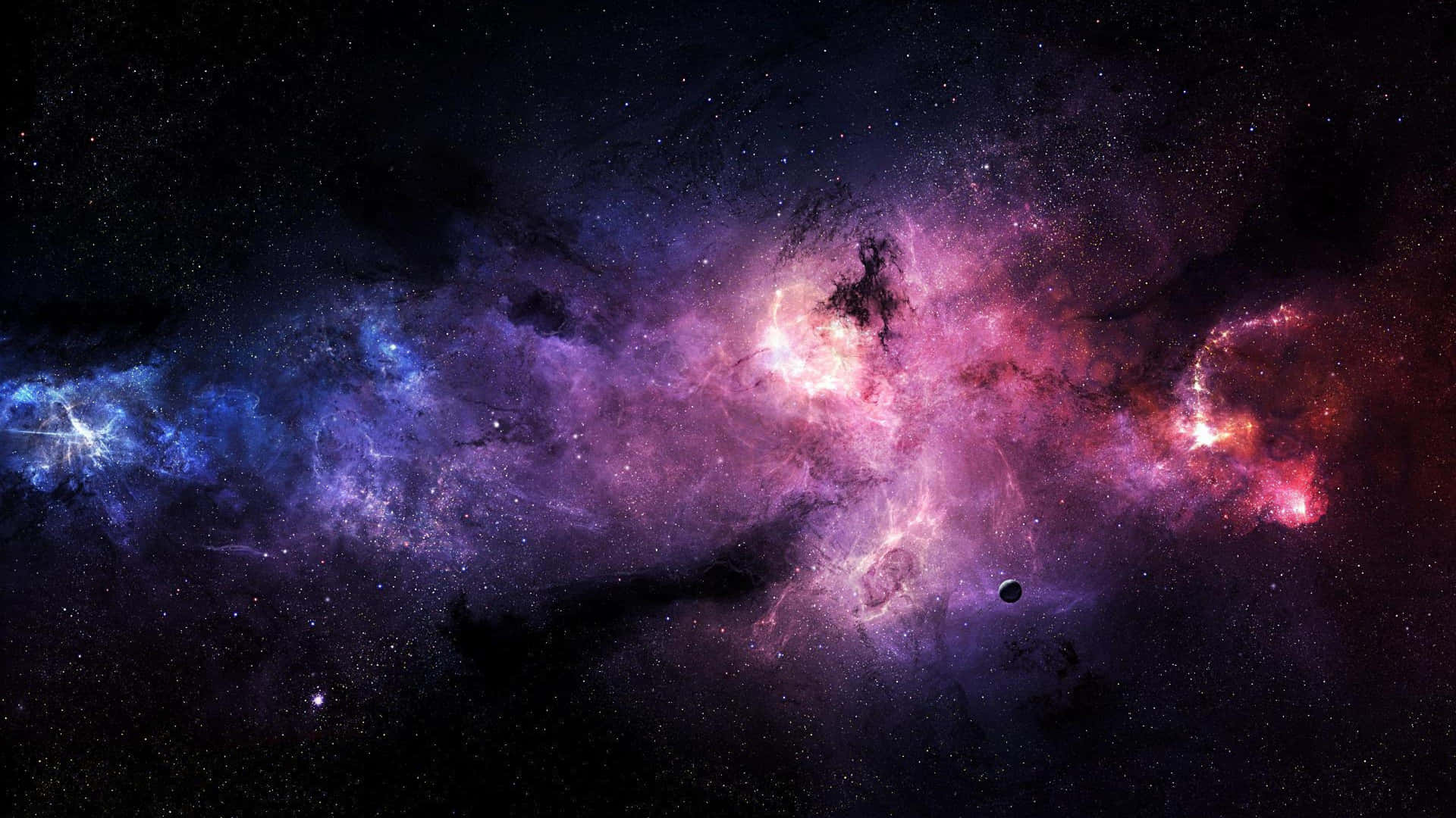 Enlivlig Röd Nebulosa I Yttre Rymden. Wallpaper