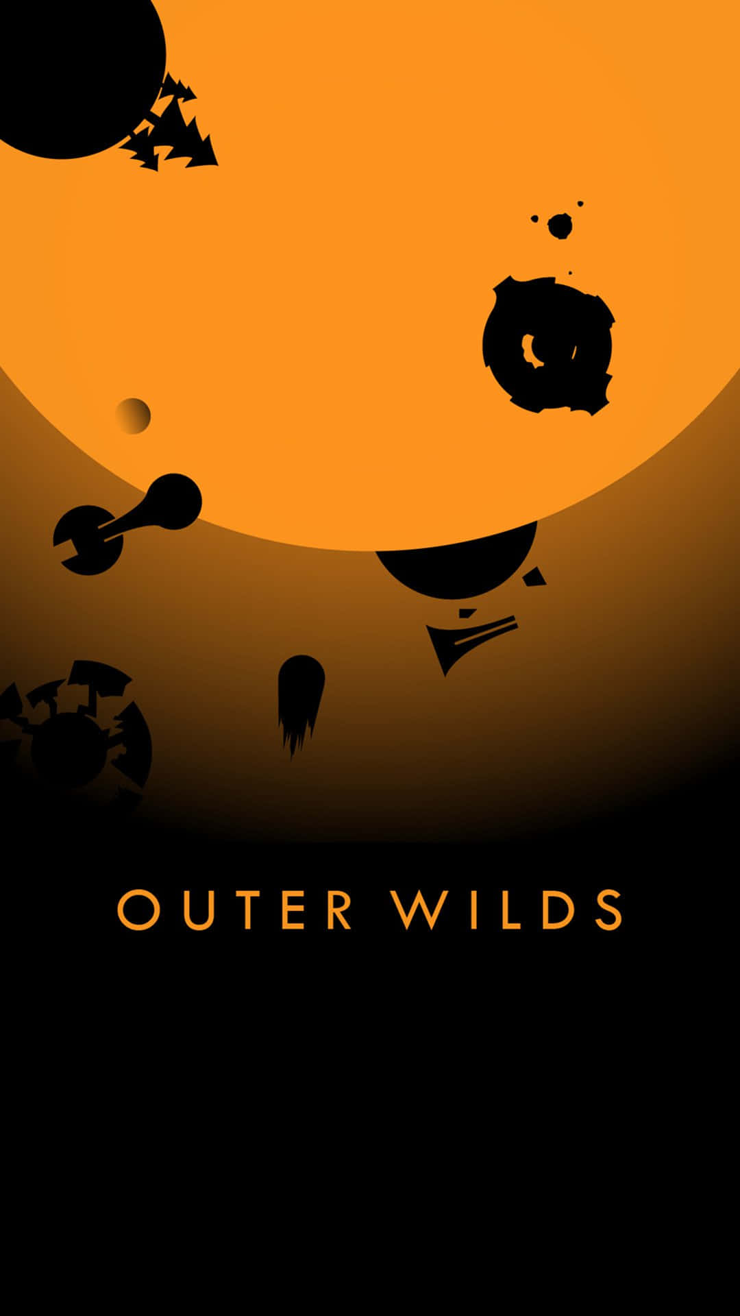 Orange og sort Outer Wilds Plakat Wallpaper