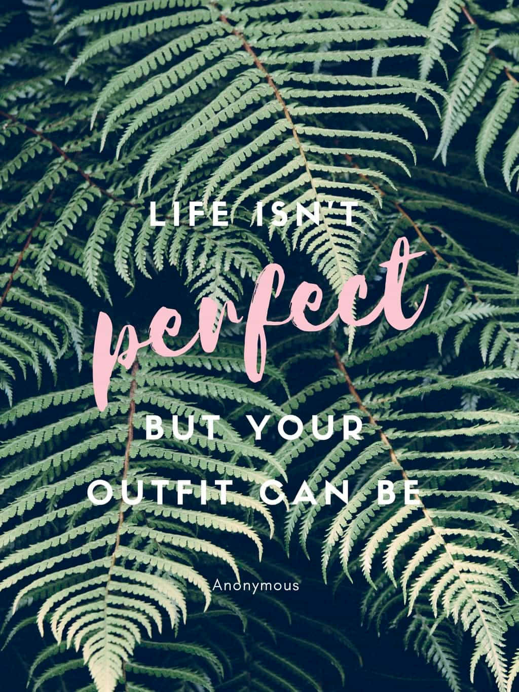 Outfit Perfection Ferns Quote Wallpaper