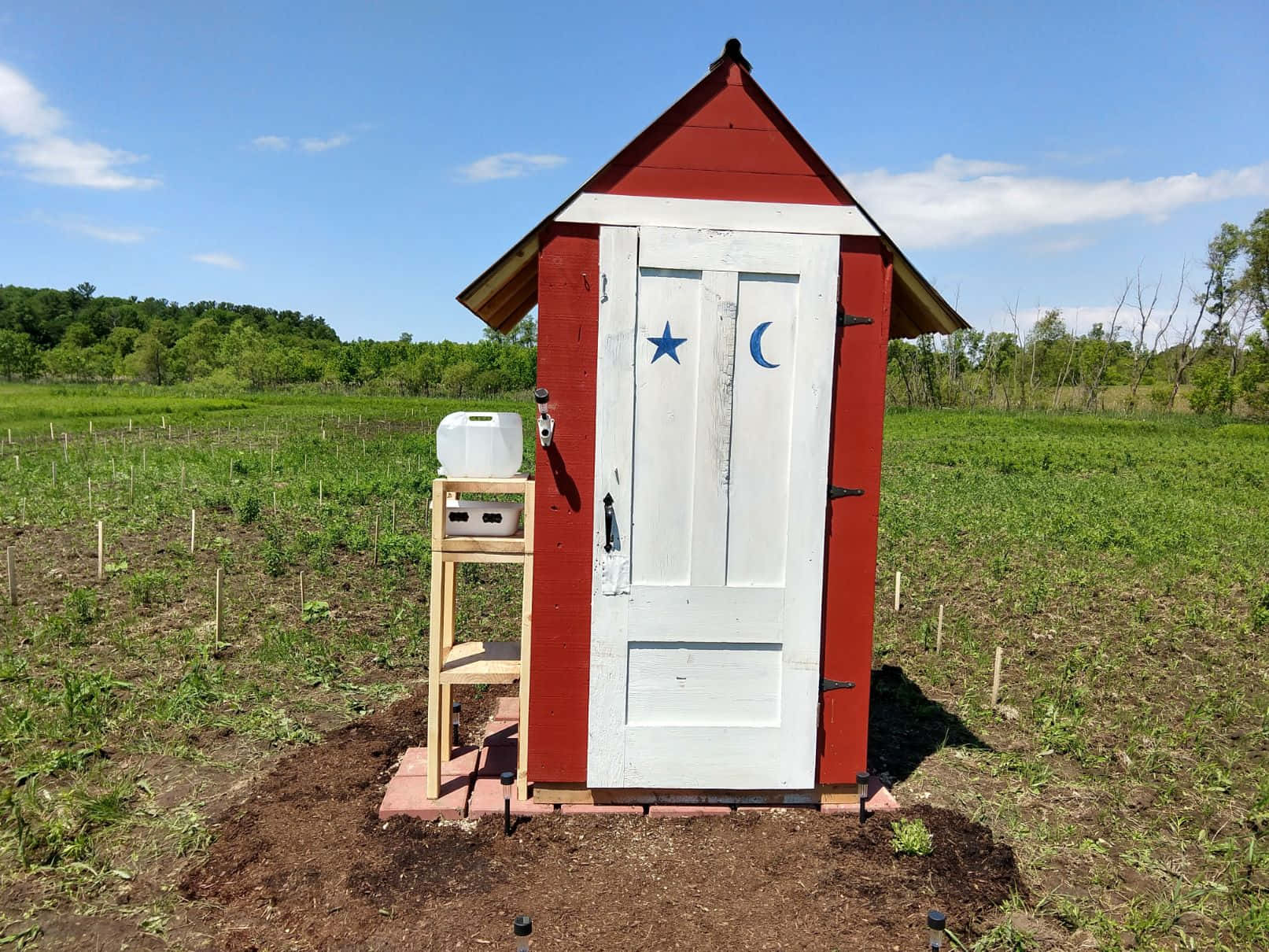 A charming outhouse in the countryside