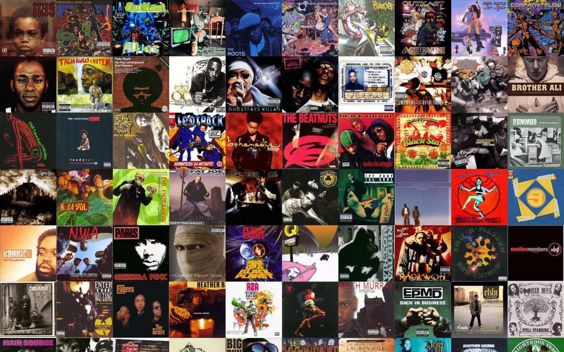 Outkast 90s Hip Hop Albums Collage Background